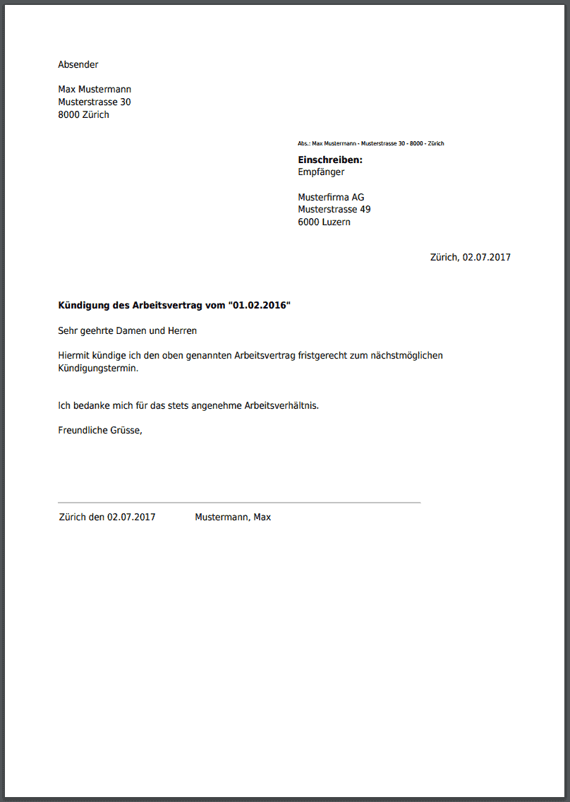 Resignation Letter With Notice Period from cdn.vertragshilfe.ch